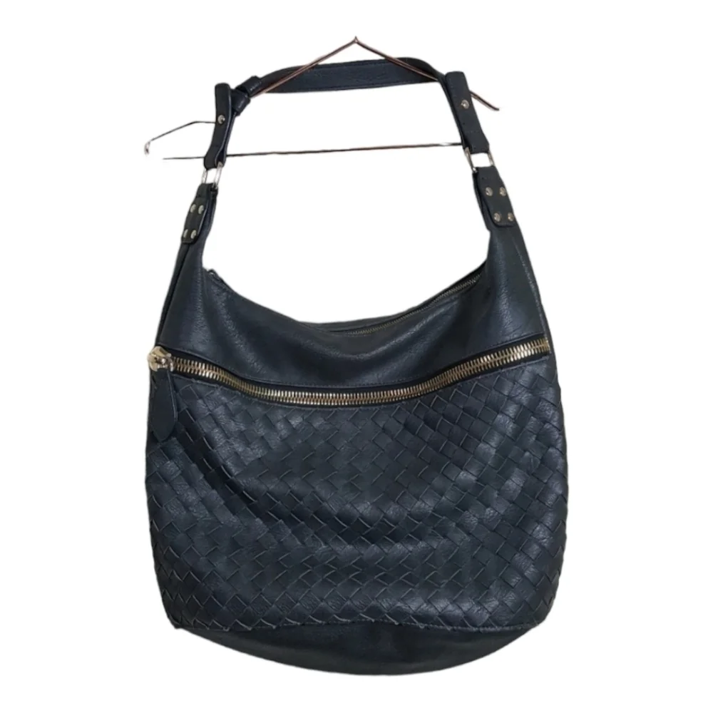 Madison West Charcoal gray Basket Weave Satchel